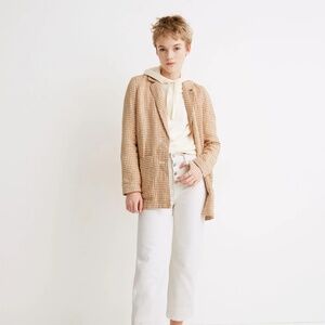 Madewell Linen Dorset Blazer in Gingham Check Women’s Medium